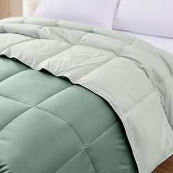 MODERN THREADS Reversible Down Alternative Comforter, Ivory/Sage Green, Twin slide 2 of 6