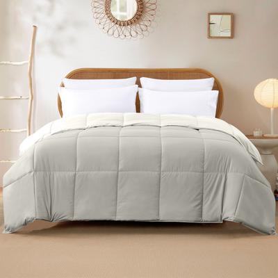 Show full view: MODERN THREADS Reversible Down Alternative Comforter, Ivory/Taupe, Queen slide 5 of 7