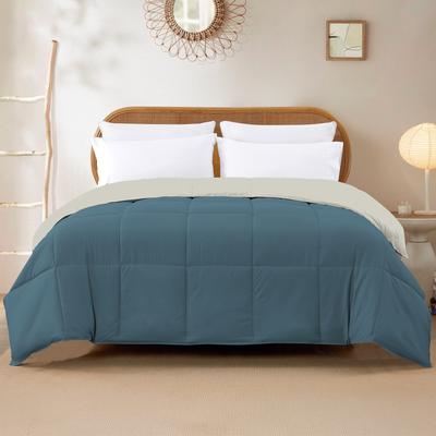Show full view: MODERN THREADS Reversible Down Alternative Comforter, Teal/Beige, King slide 4 of 7