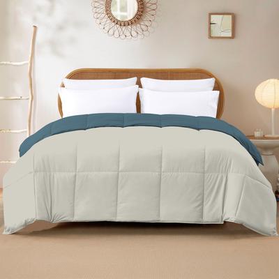 Show full view: MODERN THREADS Reversible Down Alternative Comforter, Teal/Beige, King slide 5 of 7