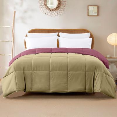 Show full view: MODERN THREADS Reversible Down Alternative Comforter, Red/Beige, King slide 5 of 7