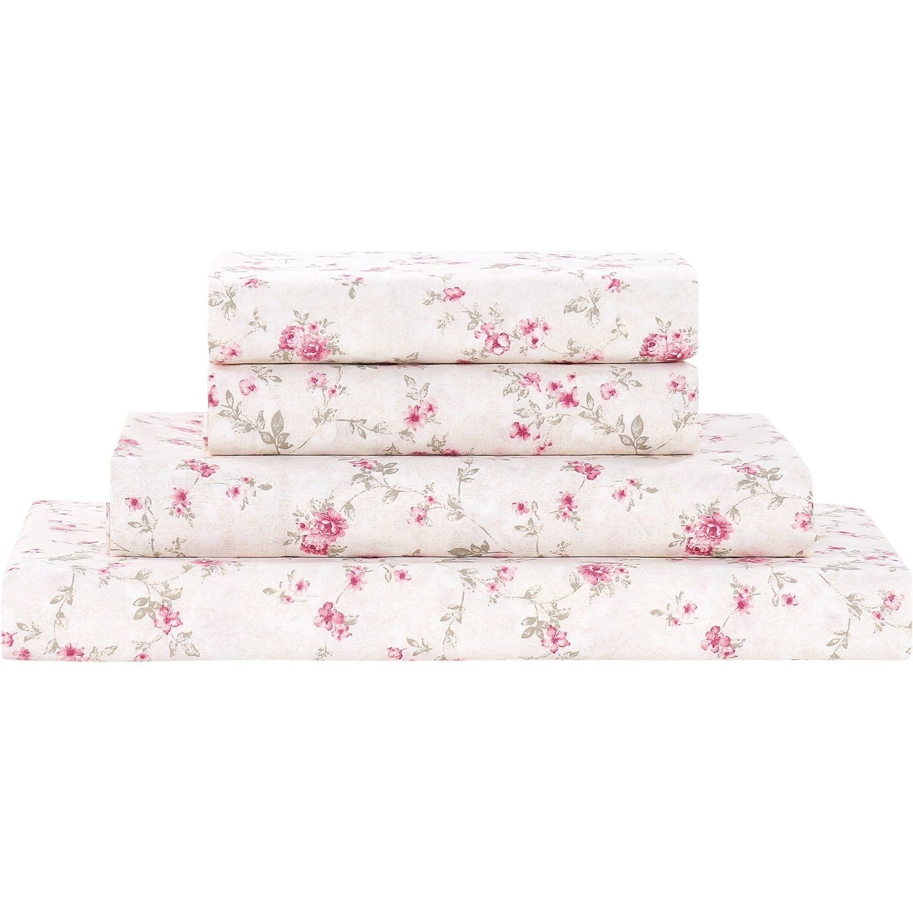 MODERN THREADS Soft Microfiber Solid Bed Sheet Set, Floral Rose, Full
