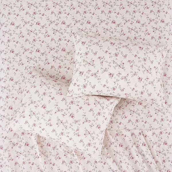 Show full view: MODERN THREADS Soft Microfiber Solid Bed Sheet Set, Floral Rose, Twin slide 6 of 7