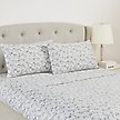 Show in main carousel: MODERN THREADS Soft Microfiber Solid Bed Sheet Set, Floral Blue, Twin slide 2 of 4