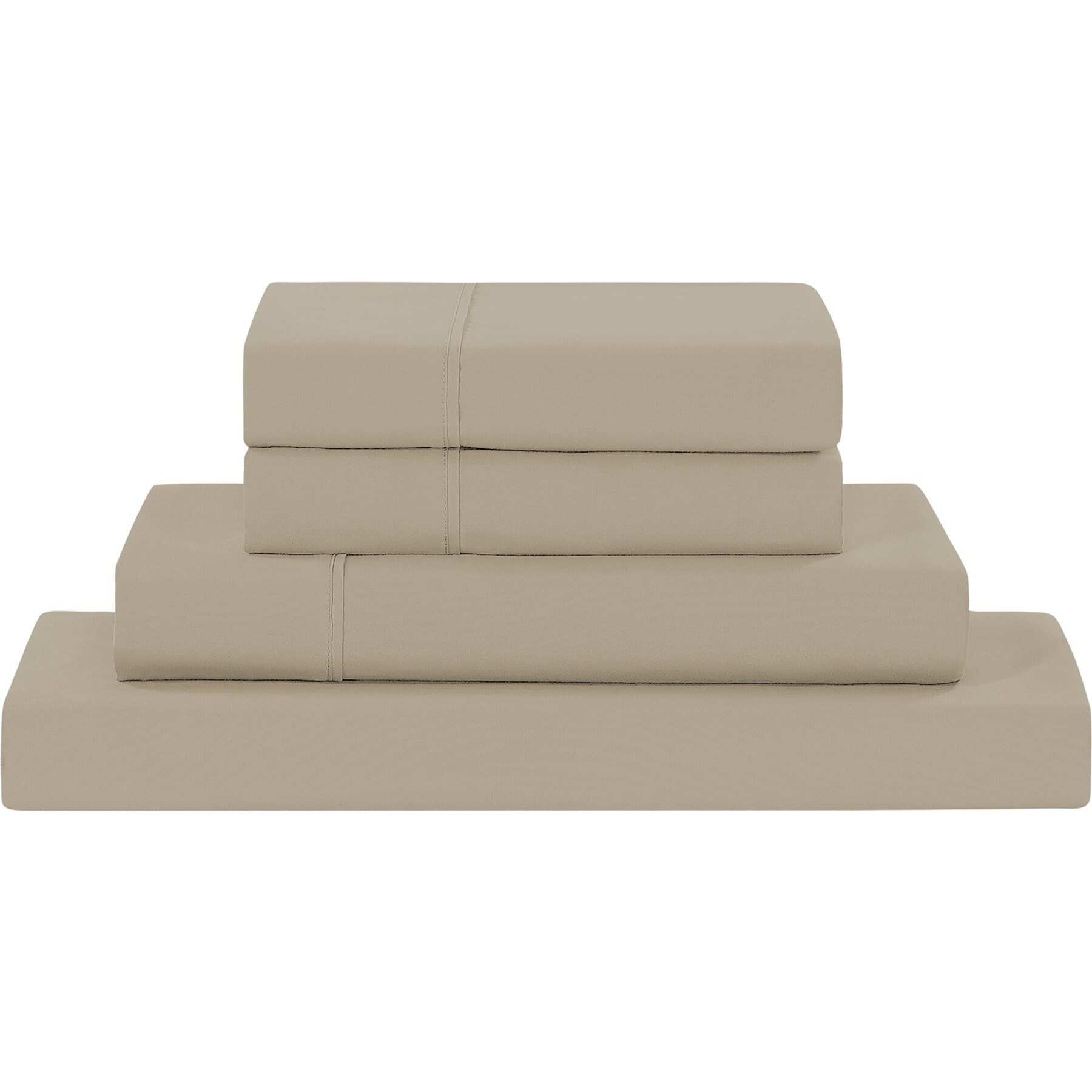 MODERN THREADS Soft Microfiber Solid Bed Sheet Set, Taupe, King