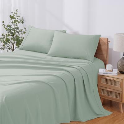 Show full view: MODERN THREADS Soft Microfiber Solid Bed Sheet Set, Sea Green, Queen slide 2 of 7