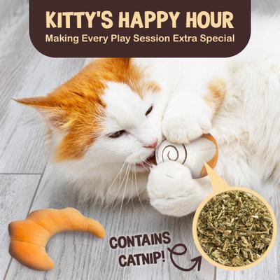 Show full view: SunGrow Interactive Bread Plush Indoor Fetch & Play Cat Dental Chew Toy with Catnip, 6 count slide 5 of 8