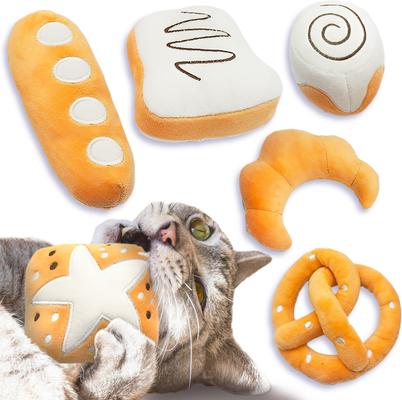 Show full view: SunGrow Interactive Bread Plush Indoor Fetch & Play Cat Dental Chew Toy with Catnip, 6 count slide 2 of 8
