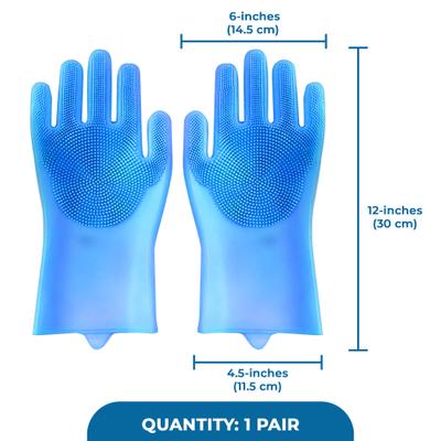 Show full view: SunGrow Cat & Dog Washing Gloves, Pet Grooming Silicone Bath Scrubber & Massager Brush, Household Cleaning Supplies slide 7 of 8