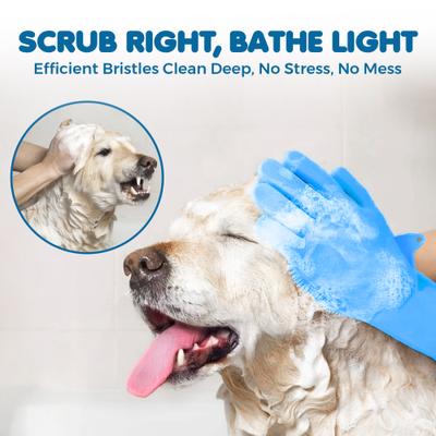 Show full view: SunGrow Cat & Dog Washing Gloves, Pet Grooming Silicone Bath Scrubber & Massager Brush, Household Cleaning Supplies slide 4 of 8