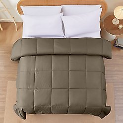 MODERN THREADS Reversible Down Alternative Comforter, Taupe/Champagne, Queen slide 2 of 6