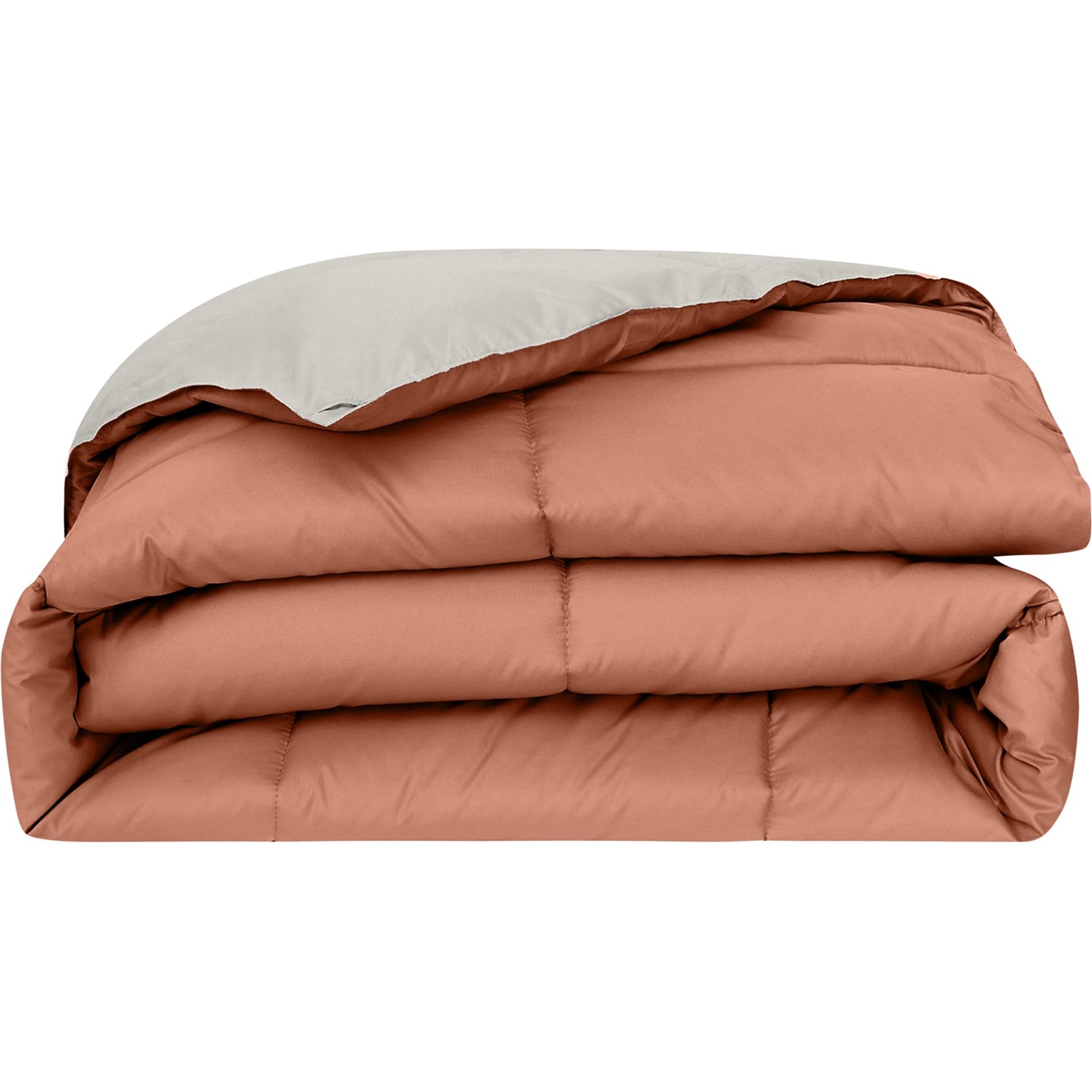 MODERN THREADS Reversible Down Alternative Comforter, Orange Rust/Beige, Queen