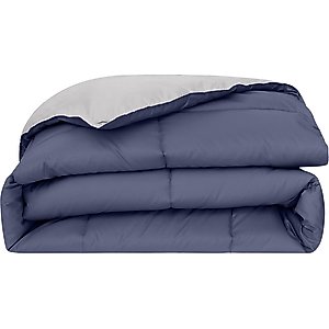 MODERN THREADS Reversible Down Alternative Comforter, Deep Blue/Silver, Queen