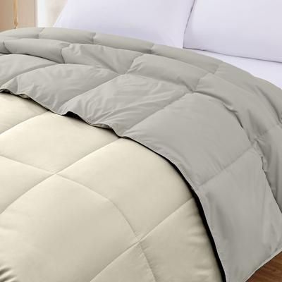 Show full view: MODERN THREADS Reversible Down Alternative Comforter, Ivory/Taupe, Queen slide 3 of 7