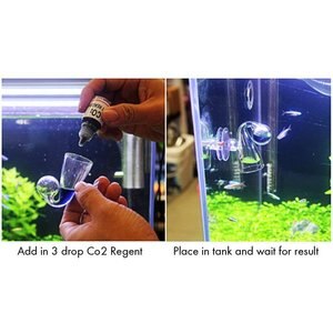 SunGrow Glass Drop Checker with Solution for Betta Fish Tank Plants, Aquarium CO2 Indicator Kit 