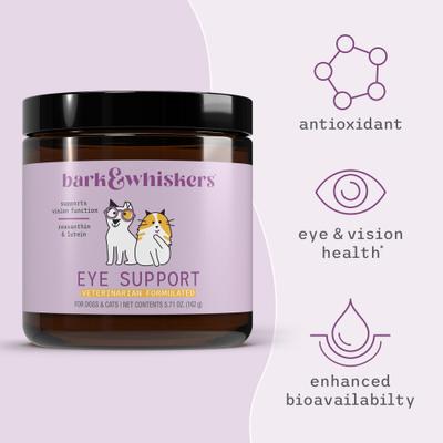 Show full view: Bark and Whiskers Eye Support Dog & Cat Supplement, 6.35-oz jar slide 8 of 9