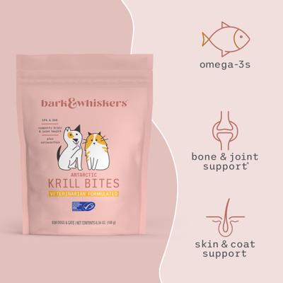 Show full view: Bark and Whiskers Antarctic Krill Bites Dog & Cat Supplement, 6.34-oz bag slide 7 of 8