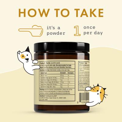 Show full view: Bark and Whiskers Bladder Support Powder Supplement for Dogs & Cats, 3.17-oz bottle slide 5 of 7