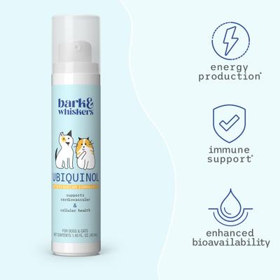 Show full view: Bark and Whiskers Ubiquinol Dog & Cat Supplement, 1.45-fl oz bottle slide 5 of 7