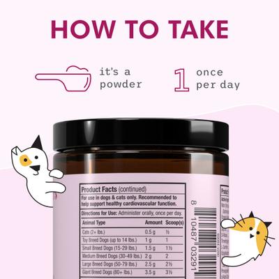 Show full view: Bark and Whiskers Heart Health Dog & Cat Supplement, 3.17-oz jar slide 7 of 8