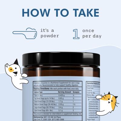Show full view: Bark and Whiskers Probiotics + Enzymes for Pets Supplement, 3.59-oz jar slide 6 of 9