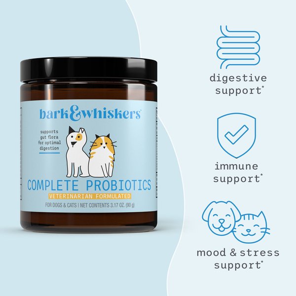 Bark and Whiskers Complete Probiotics Dog & Cat Supplement, 3.17-oz jar