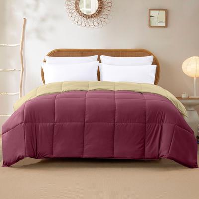 Show full view: MODERN THREADS Reversible Down Alternative Comforter, Red/Beige, King slide 4 of 7