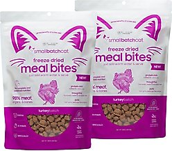 Smallbatch Pets Non-GMO Turkey Meal Bites Freeze-Dried Cat Food, 20-oz bundle 