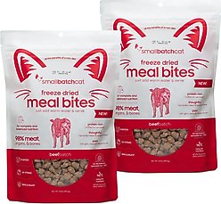 Smallbatch Pets Non-GMO Beef Meal Bites Freeze-Dried Cat Food, 20-oz bundle 