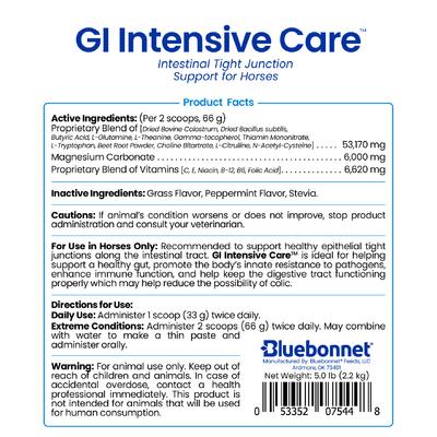 Show full view: Bluebonnet Feeds GI Intensive Care Digestive Health Powder Horse Supplement, 5-lb tub slide 3 of 4
