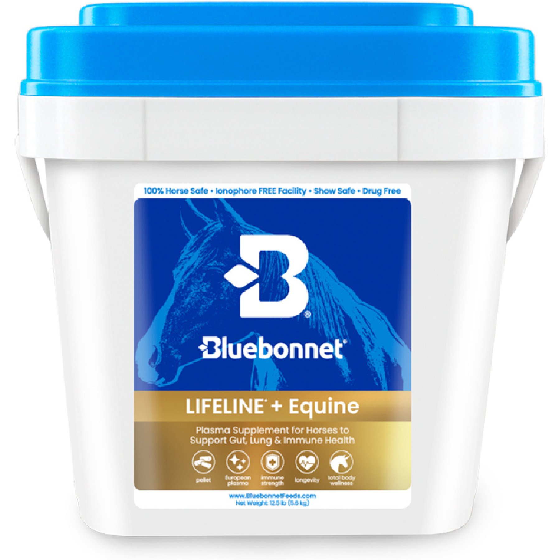 Bluebonnet Feeds Lifeline + Equine Digestive & Immune Support Pellets Horse Supplement, 12.5-lb tub