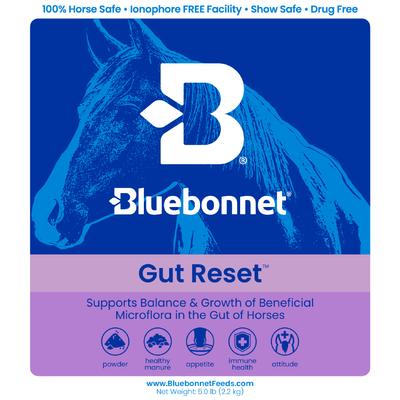Show full view: Bluebonnet Feeds Gut Reset Powder Digestive Horse Supplement, 5-lb tub slide 2 of 4