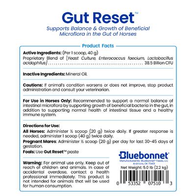 Show full view: Bluebonnet Feeds Gut Reset Powder Digestive Horse Supplement, 5-lb tub slide 3 of 4
