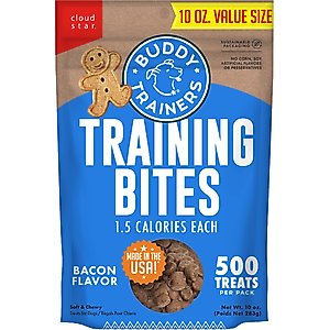 Buddy Biscuits Trainers Training Bites Bacon Flavor Dog Treats, 10-oz bag