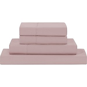 MODERN THREADS Soft Microfiber Solid Bed Sheet Set, Soft Rose, King