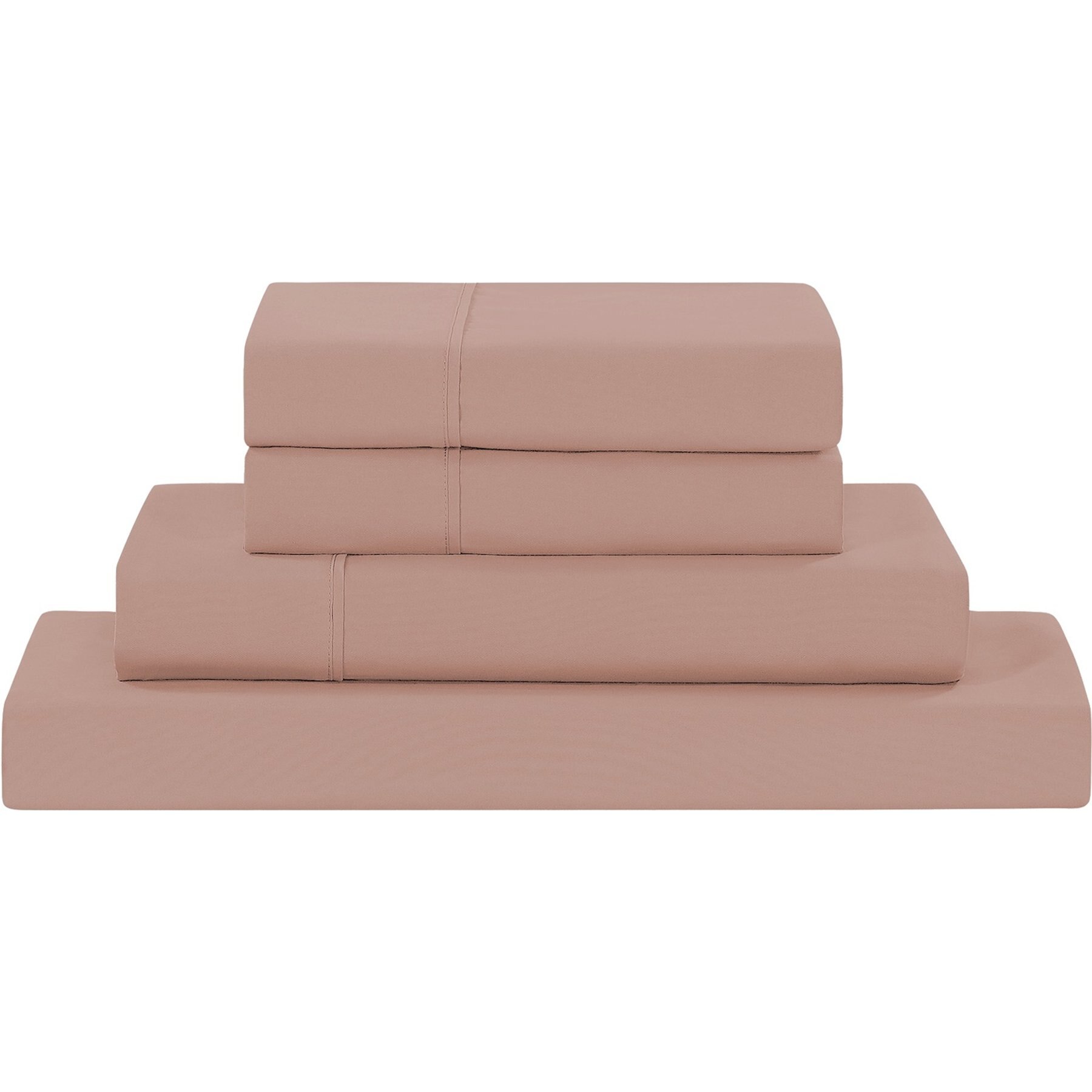 MODERN THREADS Soft Microfiber Solid Bed Sheet Set, Rose Pink, Full