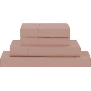 MODERN THREADS Soft Microfiber Solid Bed Sheet Set, Rose Pink, Queen