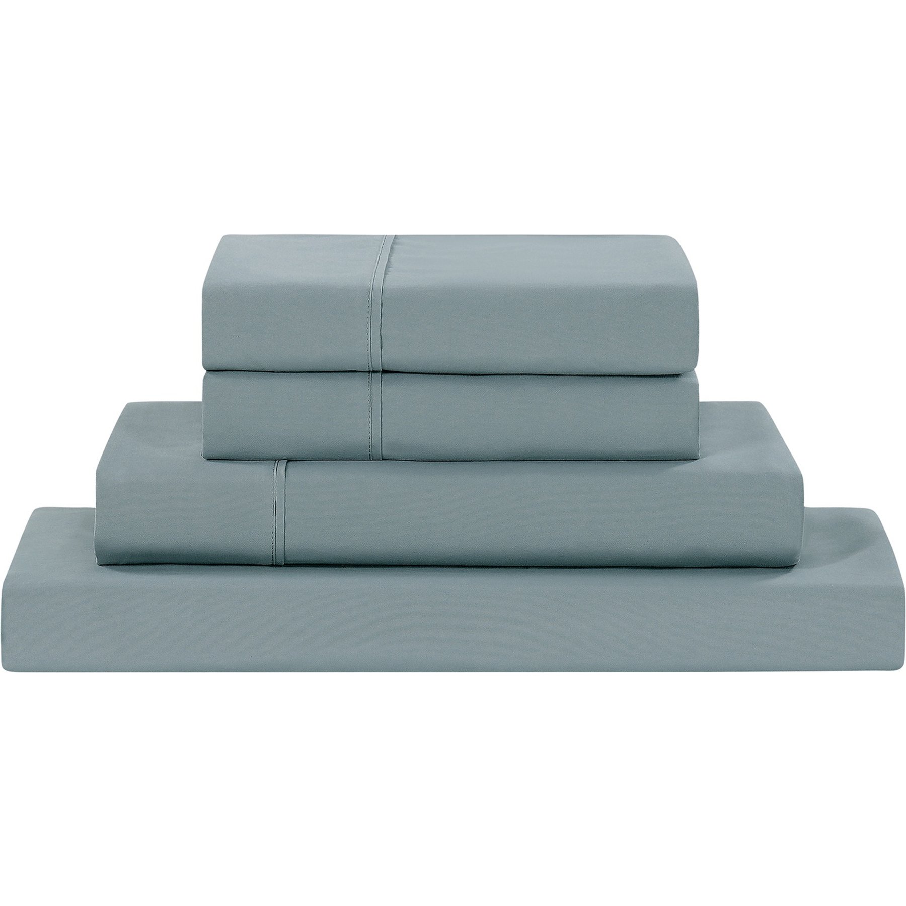 MODERN THREADS Soft Microfiber Solid Bed Sheet Set, Ocean Blue, California King