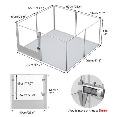 Show full view: BingoPaw Clear Acrylic Dog Whelping Box & Exercise Pen, 8 Panels slide 2 of 10
