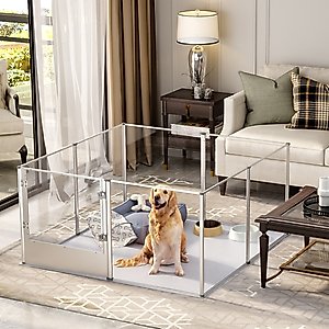 BingoPaw Clear Acrylic Dog Whelping Box & Exercise Pen