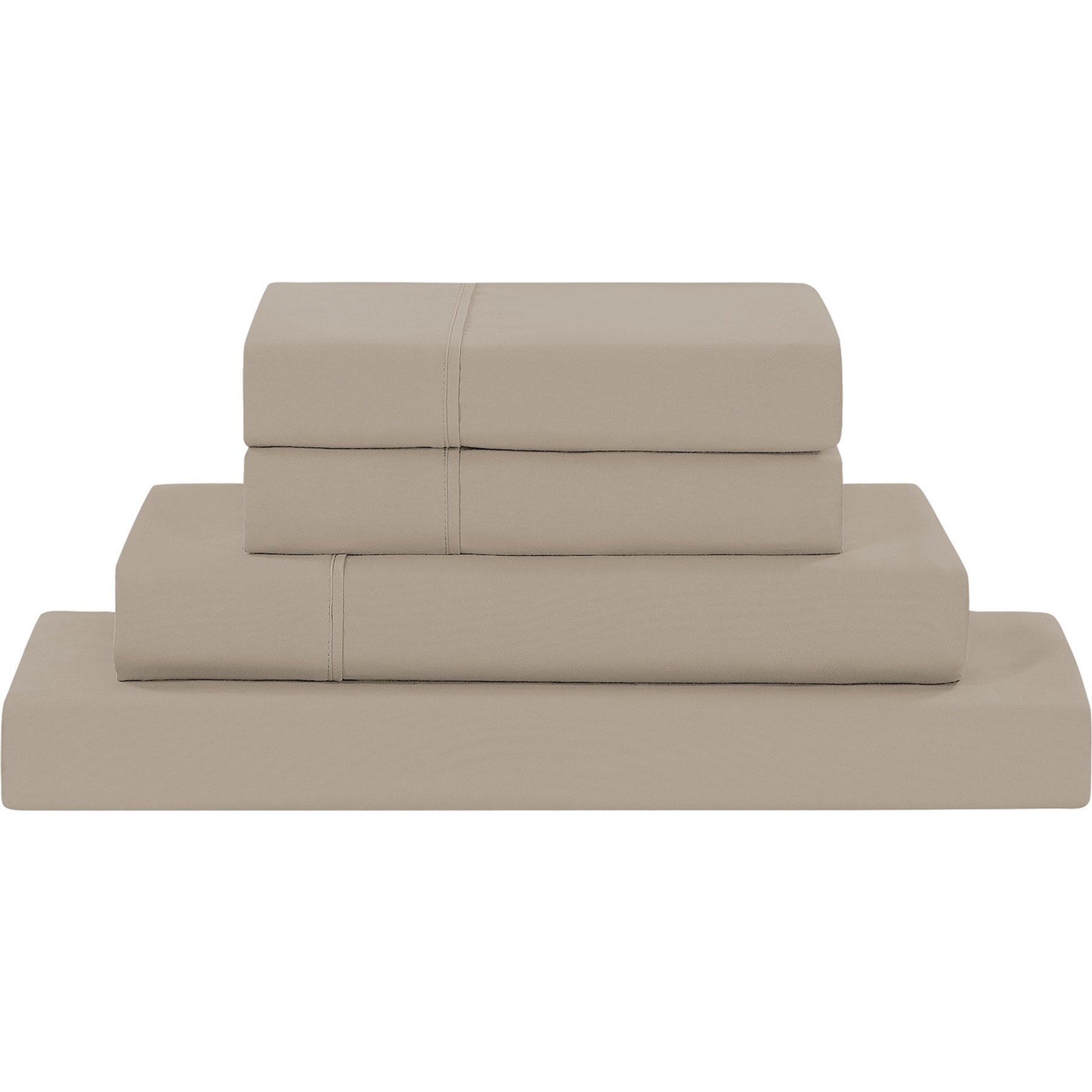 MODERN THREADS Soft Microfiber Solid Bed Sheet Set, Khaki, King