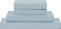 MODERN THREADS Soft Microfiber Solid Bed Sheet Set, Light Blue, California King