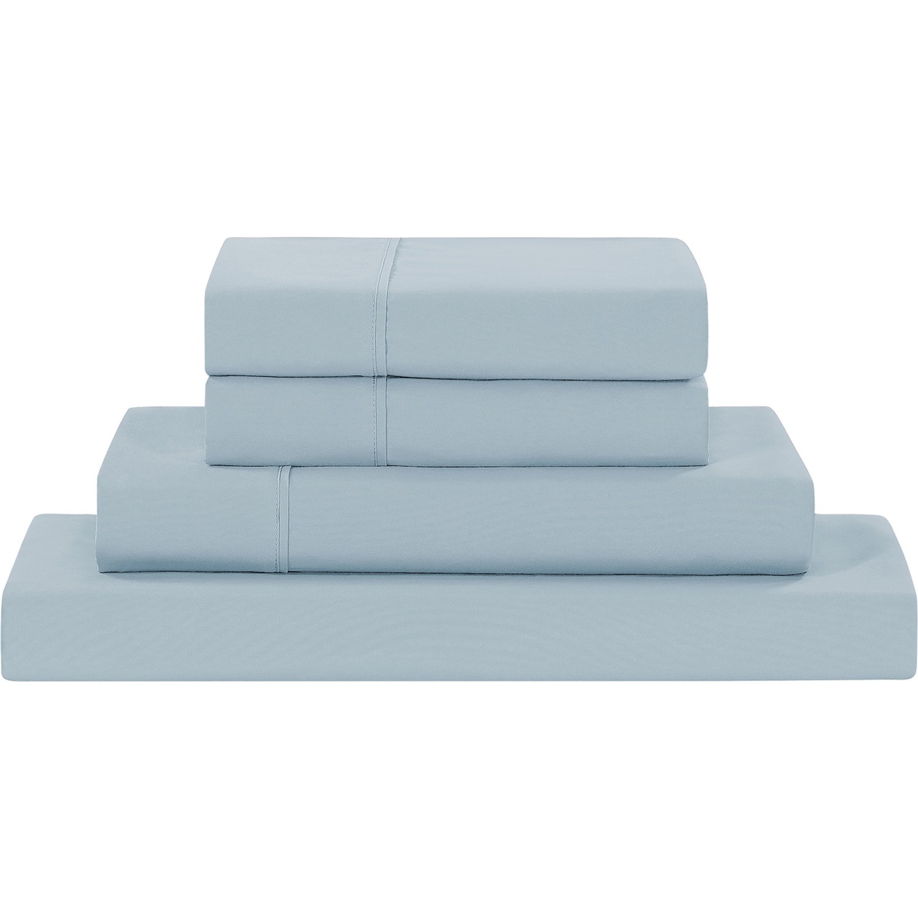 MODERN THREADS Soft Microfiber Solid Bed Sheet Set, Light Blue, King