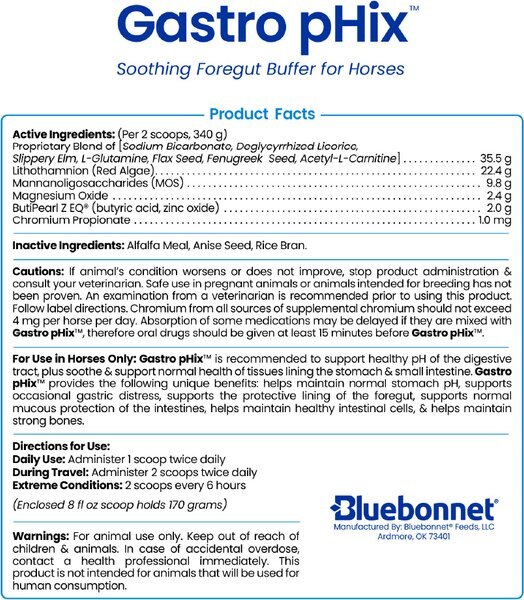 Bluebonnet Feeds Gastro pHix Gastrointestinal Support Horse Supplement, 44-lb bag