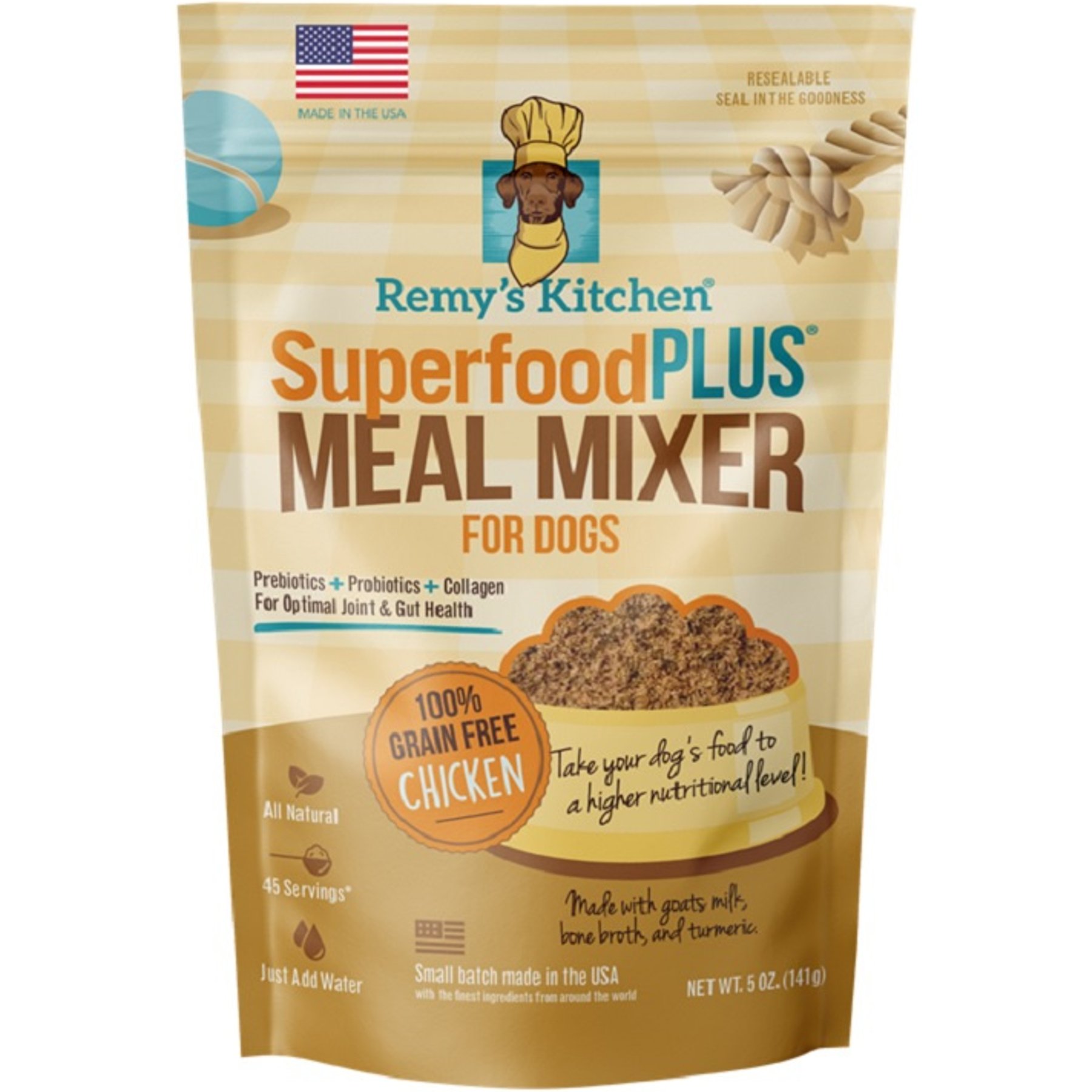 Remy's Kitchen SuperfoodPLUS Meal Mixers Chicken Grain-Free Dog Food Topping, 5-oz bag