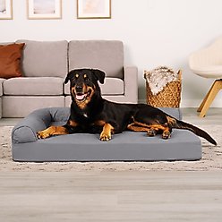 FurHaven Paw-Quilted Deluxe Chaise Orthopedic Cat & Dog Bed with Removable Cover, Titanium, Jumbo