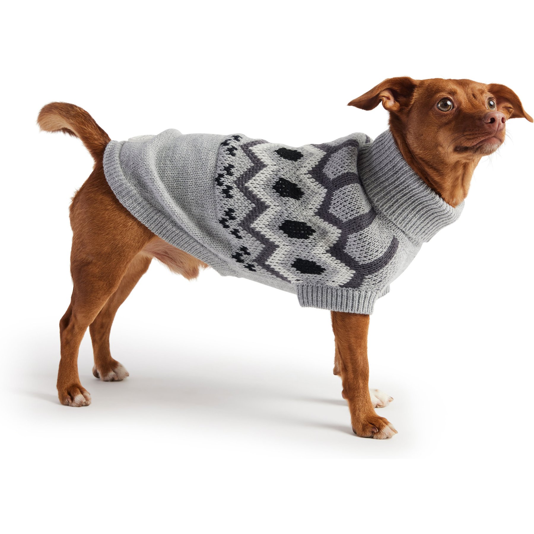GF Pet Heritage Dog Sweater, Grey Mix, X-Large