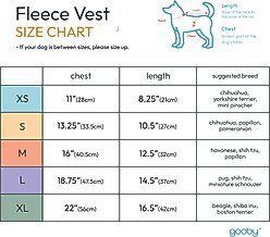 Gooby Fleece Dog Vest, Black, X-Small slide 2 of 4