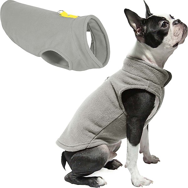 Show full view: Gooby Fleece Dog Vest, Gray, Large slide 1 of 4