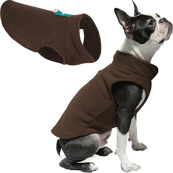 Show full view: Gooby Fleece Dog Vest, Brown, Large slide 1 of 4